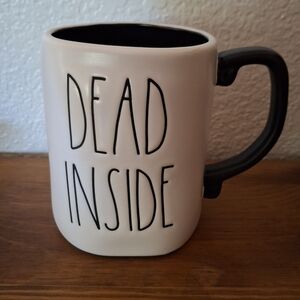 Rae Dunn Artisan Collection Dead Inside Mug By Magenta RARE Coffin Skull Funny